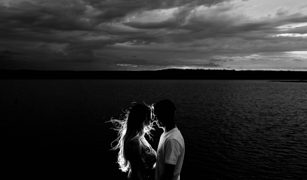 couple, silhouette, beach