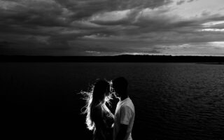 couple, silhouette, beach