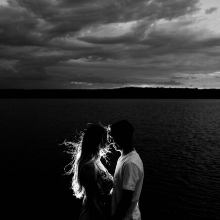 couple, silhouette, beach